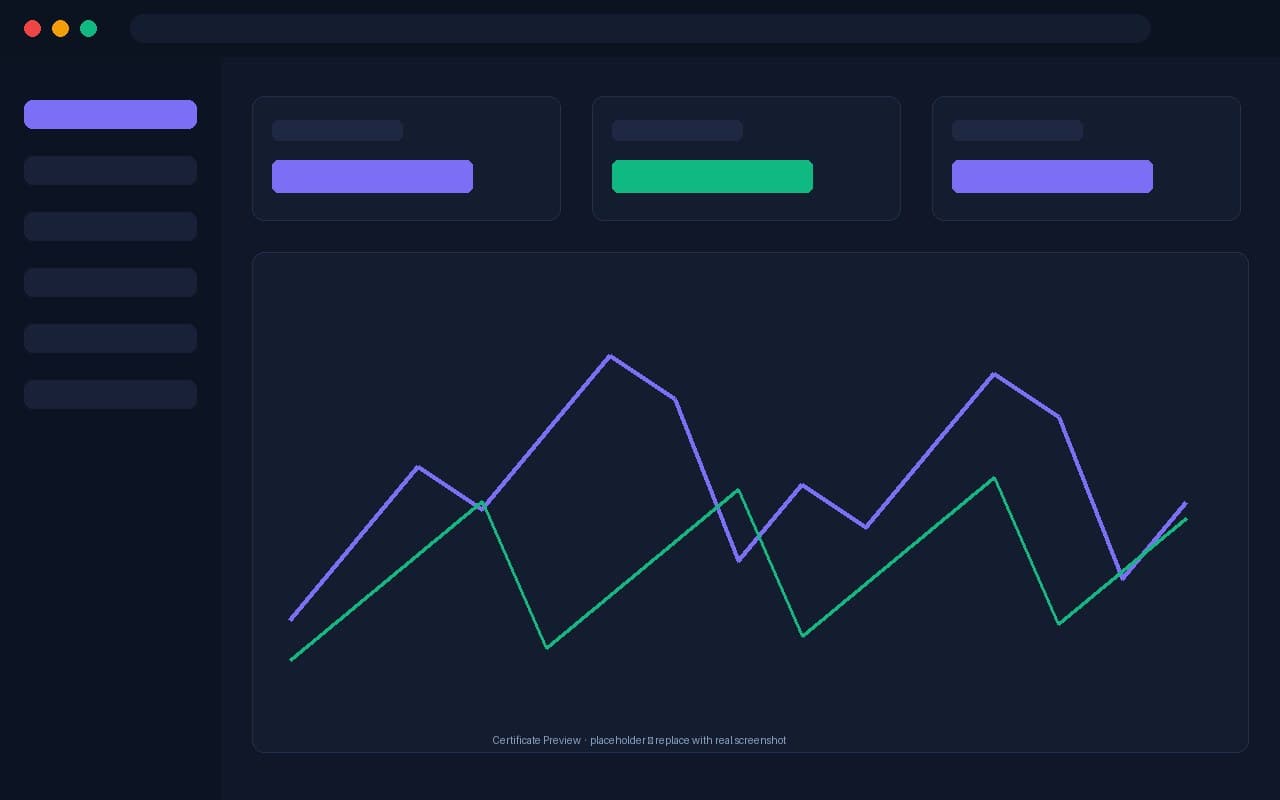 Trader certificate screenshot