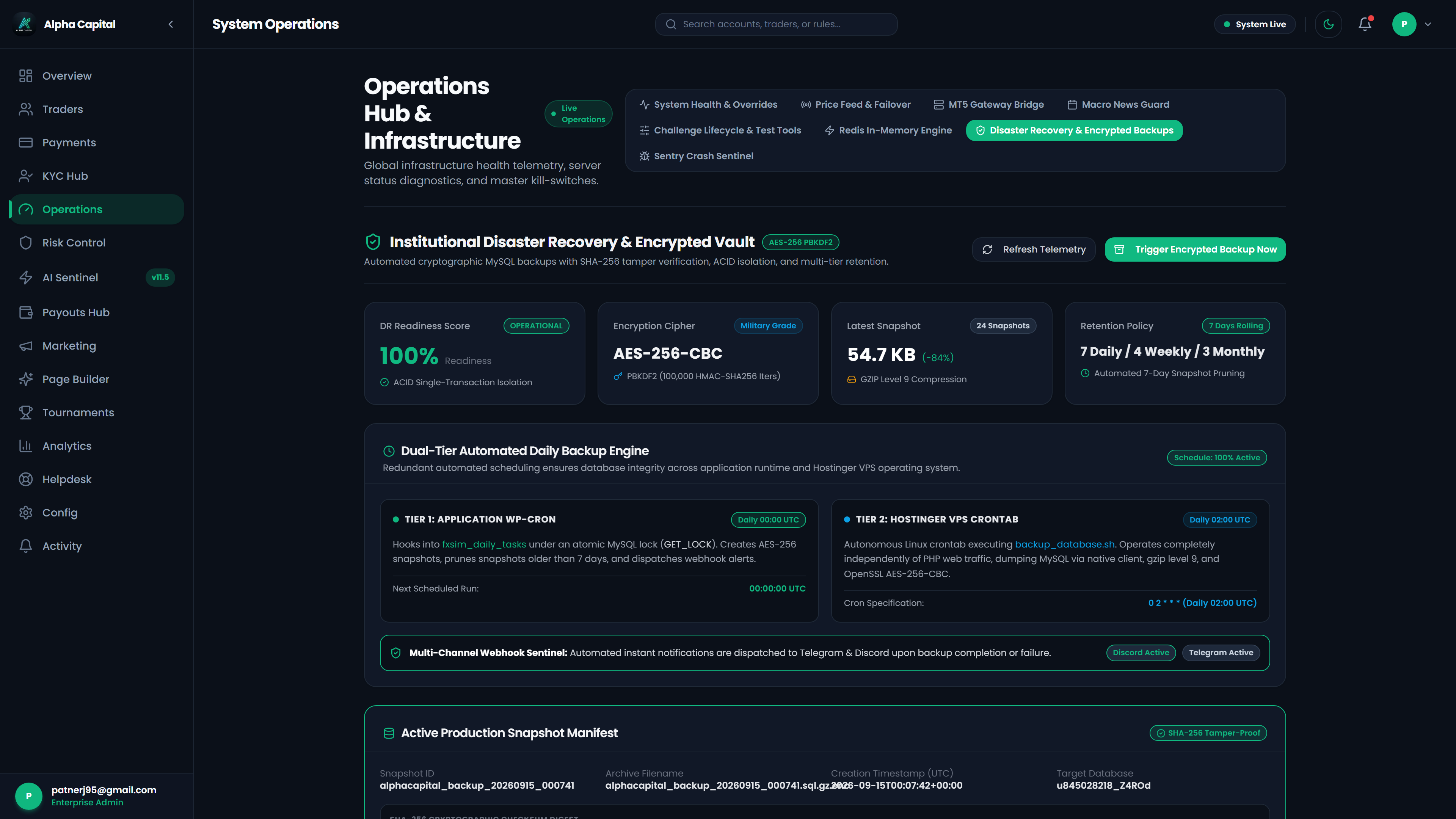 Self-hosted private VPS disaster recovery and database snapshot manager guaranteeing 100% data sovereignty